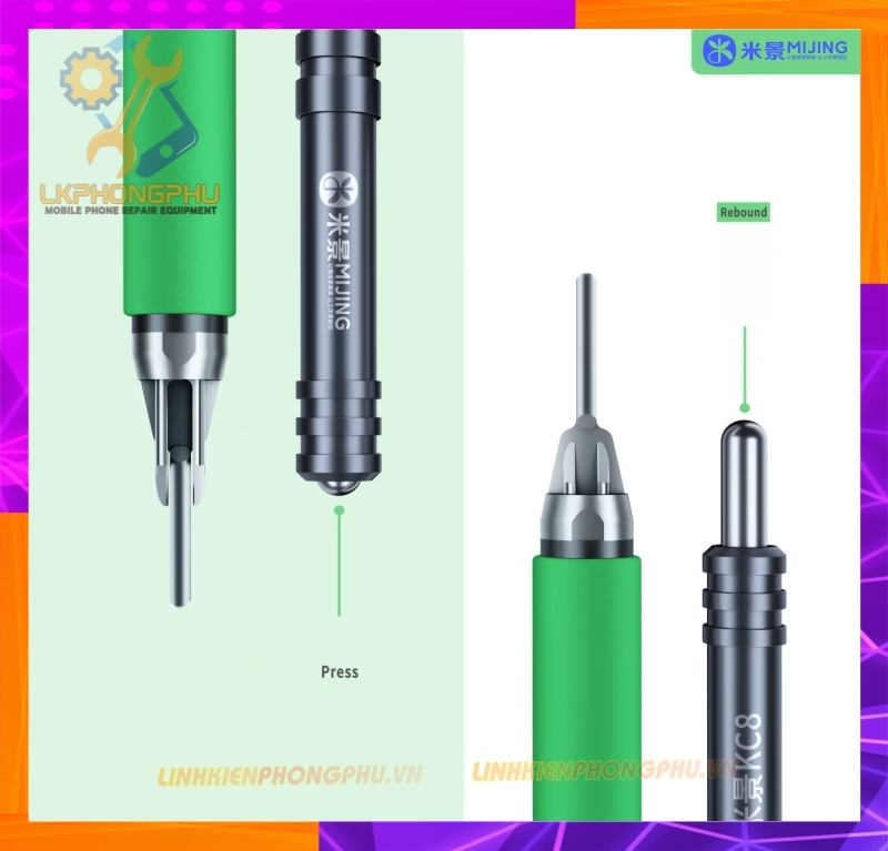Bộ Tool Cán Dao Kèm Lưỡi Dao làm IC Mijing KC8 Mobile Phone Repair Black CPU