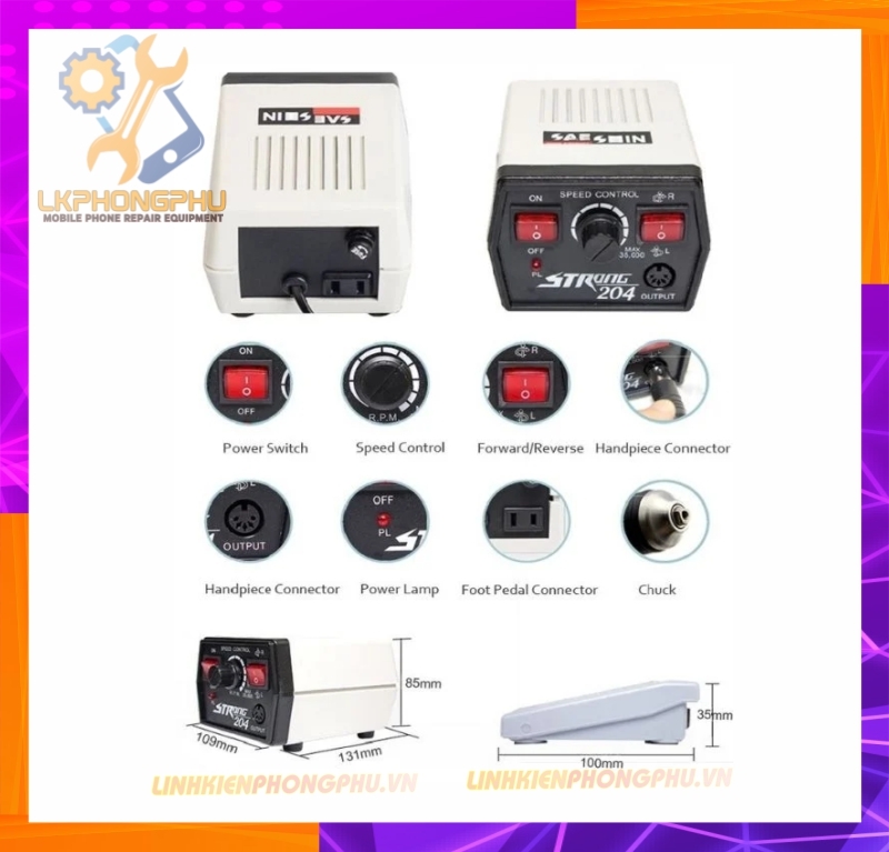 Máy Mài điện Mini Micromotor Strong 204 CS 35K-55K RPM