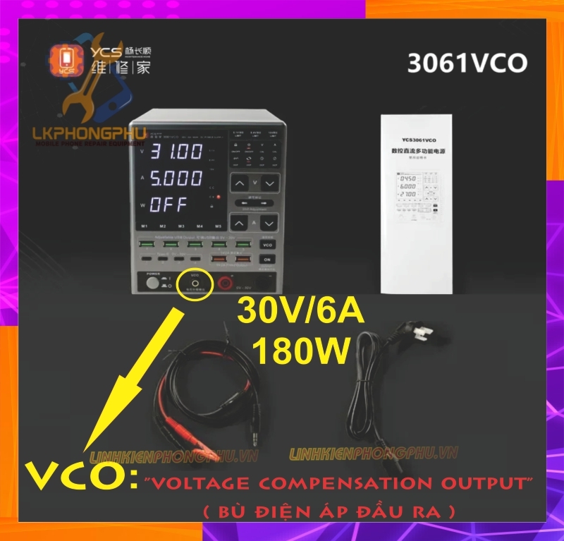 Máy Cấp Nguồn YCS 3061VCO 30V/6A