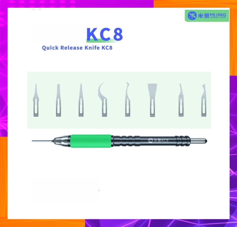 Bộ Tool Cán Dao Kèm Lưỡi Dao làm IC Mijing KC8 Mobile Phone Repair Black CPU