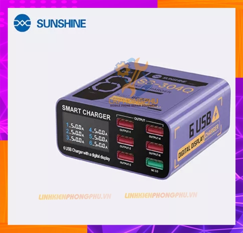 Bộ Sạc USB 6 Cổng Test Dòng Sunshine SS 304Q