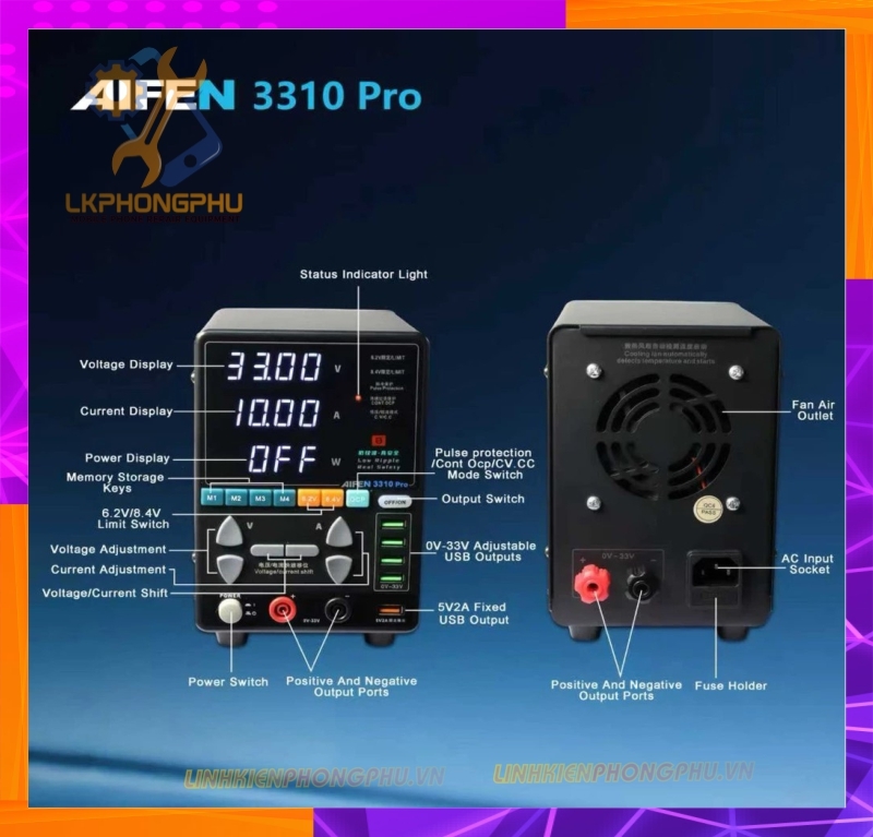 Máy cấp nguồn AiFen 3310 PRO - CS : 330W 2026