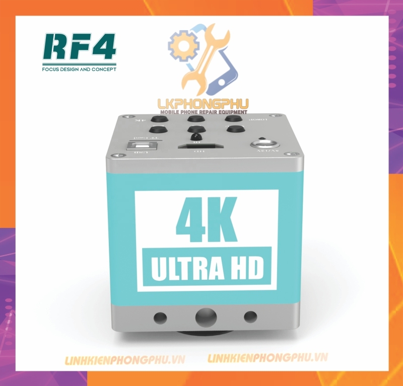 Camera 4K Ultra HD RF4 gắn kính hiển vi 3 mắt