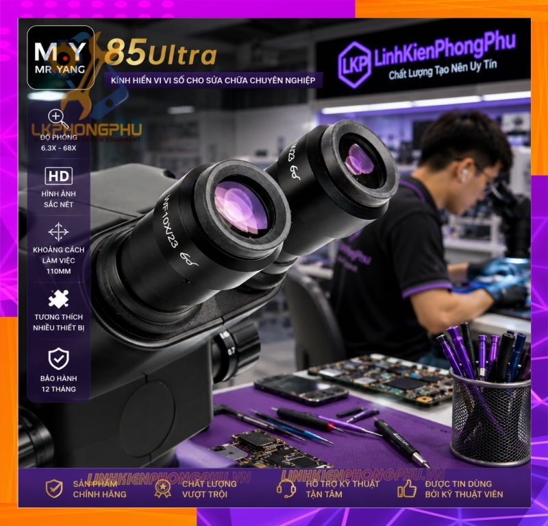 Mr.Yang MY-85 Ultra (hay YCS Mr.Yang 85 Ultra) Dòng kính hiển vi soi nổi 3 mắt chuyên nghiệp