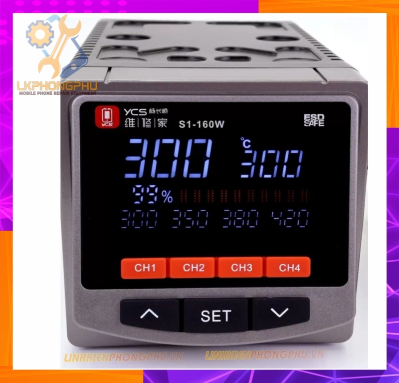 Máy Hàn YCS S1 – 160W kèm 3 mũi hàn. Bù nhiệt nhanh (Dùng Tay hàn C210) Nhiệt 100°C – 450°C