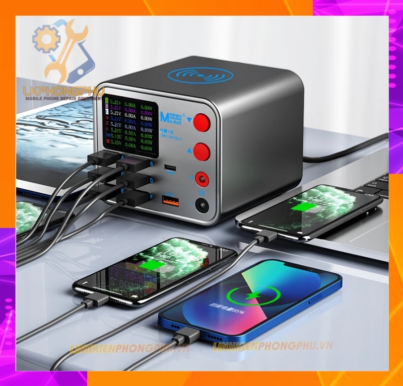 Bộ Sạc Kim cấp Nguồn MAant DianBa No1 - 25W Wireless Smart Charge QC 3.0 8 USB Port Wireless