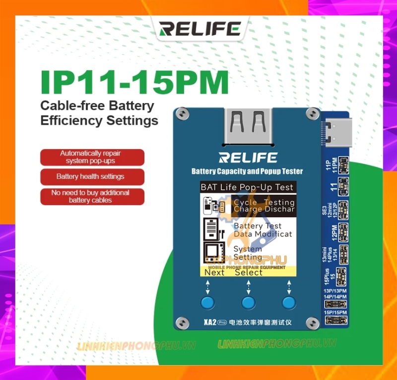 Box sửa % Pin RL XA2 pro Từ 11 - 15Pro Max ( Không cần dùng Cáp Fix )