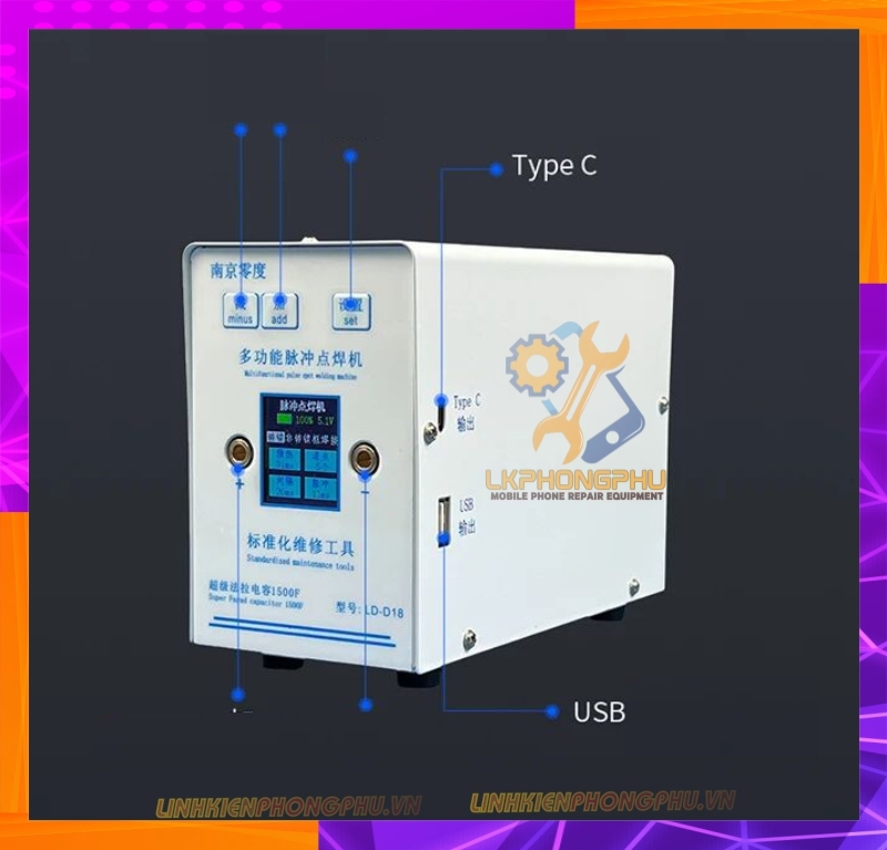 Máy Hàn Cell Pin Super Farad 1500F D18