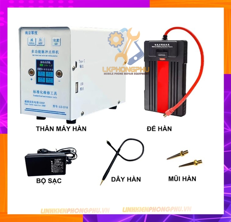 Máy Hàn Cell Pin Super Farad 1500F D18