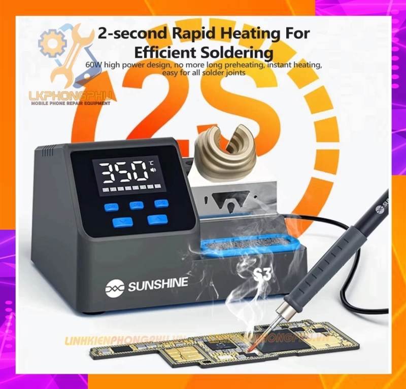 Máy Hàn Sunshine S3 C210 lên nhiệt nhanh. 3 kênh nhớ ( Kèm mũi C210 Cắt )