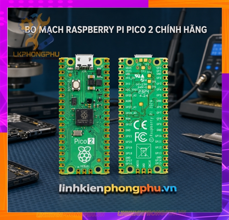 Mạch Bypass A12/A13 WaveShare RP2350-USB-A- Raspberry Pico 2 (Micro và Type C) - RP2350 Zero Mini