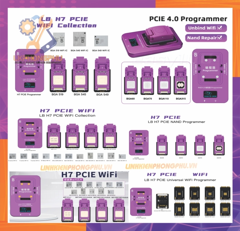 Luban H7 PCIE 4.0 Programmer Chuyên làm Ổ Cứng. WiFi...iPhone. iPad. Macbook. iMac...