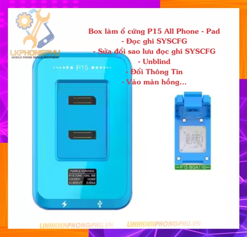 Box JCID P15 Làm Ổ Cứng iPhone - iPad - Mac - Thay Đổi Thông Tin - Vào Màn Hồng