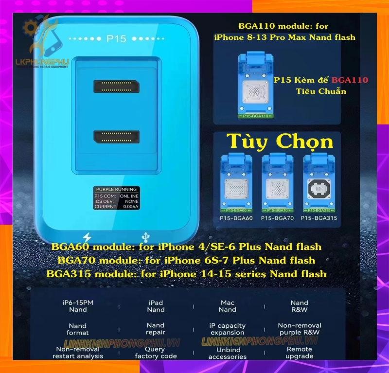 Box JCID P15 Làm Ổ Cứng iPhone - iPad - Mac - Thay Đổi Thông Tin - Vào Màn Hồng