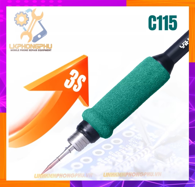 Trạm Hàn YIHUA 982-III (Tay hàn mũi hàn Chuyên Câu C115) CS30W Nhiệt Từ 90°C-450°C