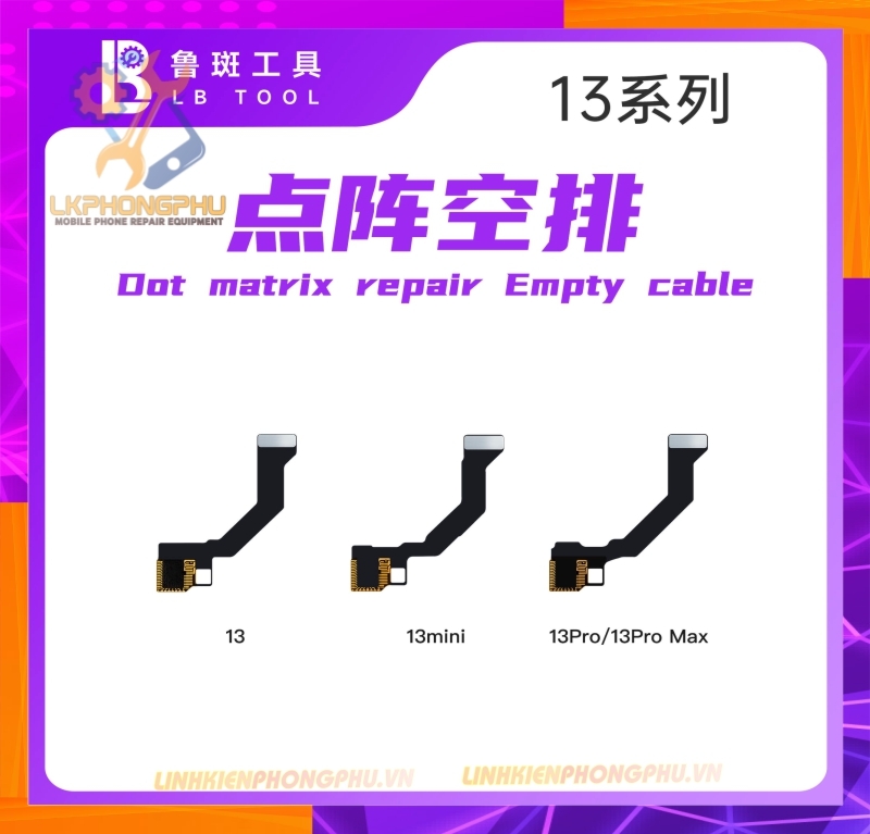 Cáp sửa Face ID khò hàn không tách thấu (không tách đế lăng kính) từ iPhone 13 đến iPhone 17