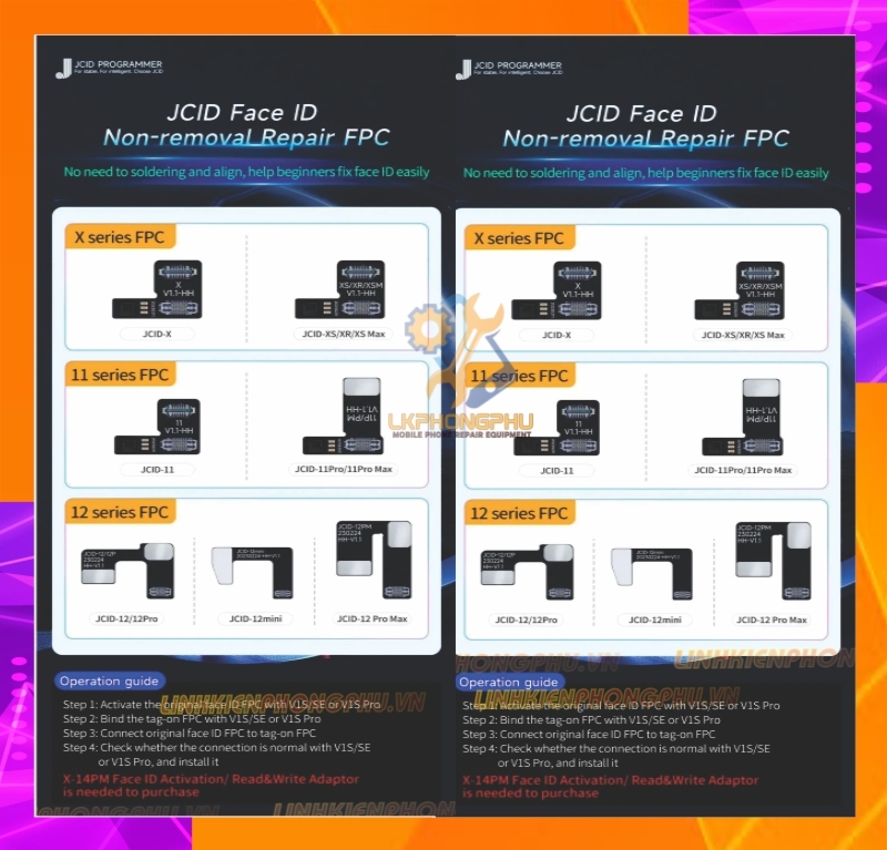 Cáp làm Face JCID Không Khò Hàn X đến 12ProMax