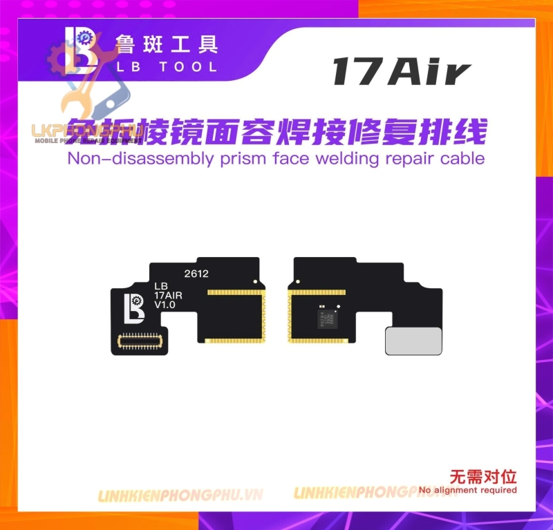 Cáp sửa Face ID khò hàn không tách thấu (không tách đế lăng kính) từ iPhone 13 đến iPhone 17