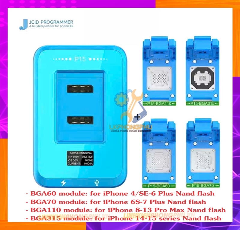 Box JCID P15 Làm Ổ Cứng iPhone - iPad - Mac - Thay Đổi Thông Tin - Vào Màn Hồng