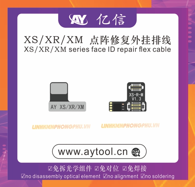 Cáp sửa Face ID AYTool A108 Không Khò Hàn: X-12ProMax