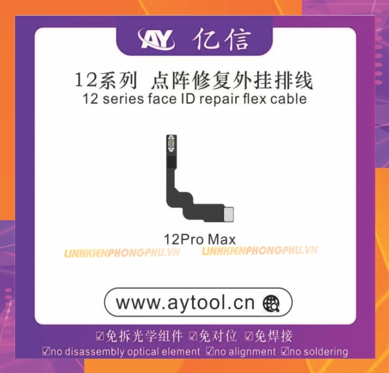 Cáp sửa Face ID AYTool A108 Không Khò Hàn: X-12ProMax