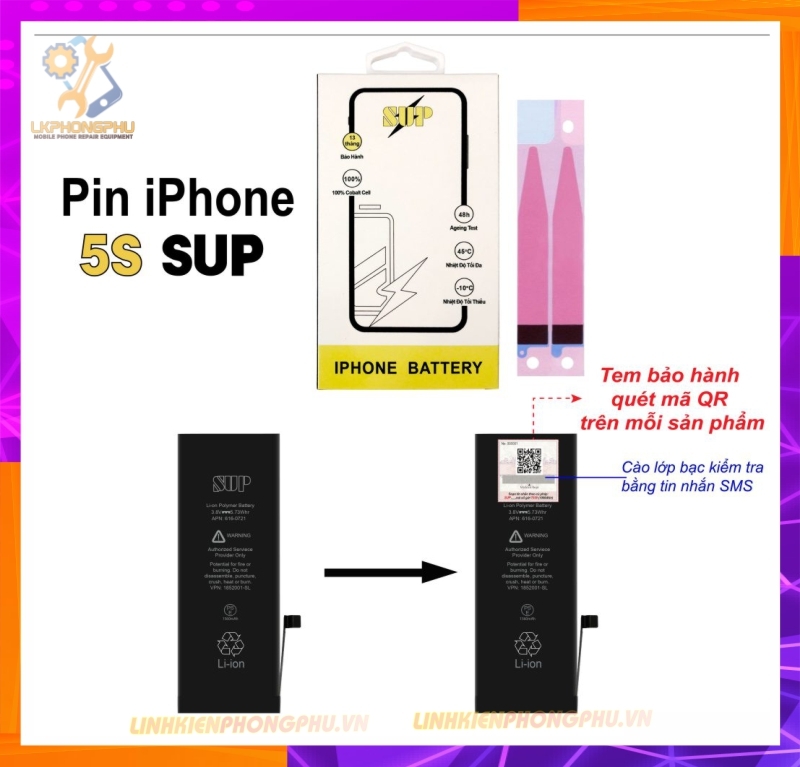 Pin iPhone 5S SUP – 1560mAh