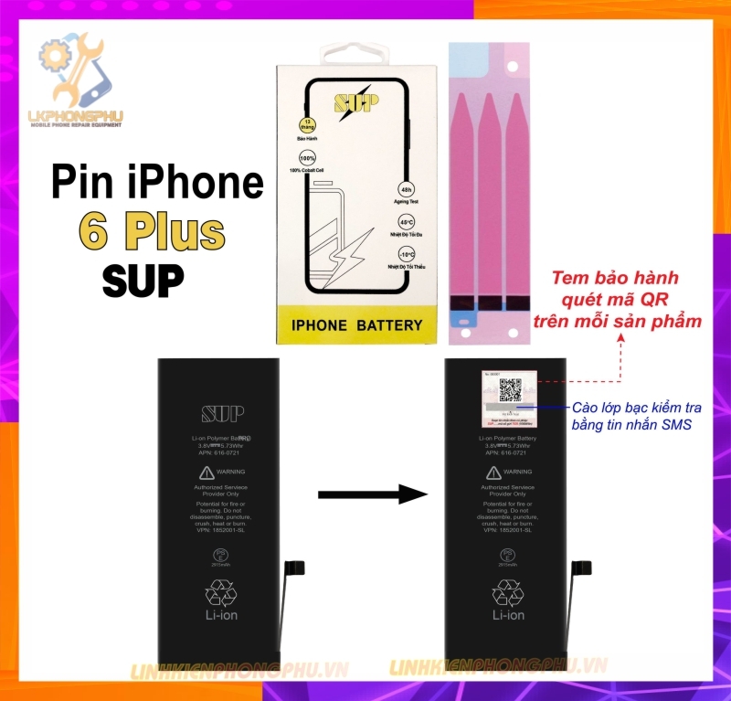Pin iPhone 6 Plus SUP – 2915mAh