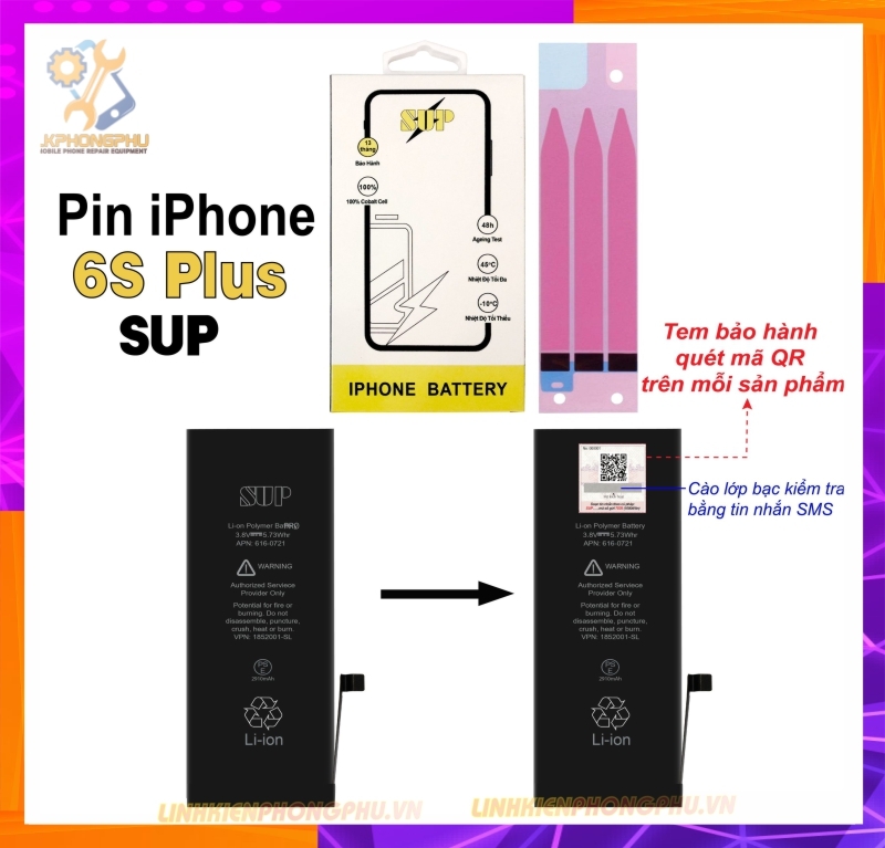 Pin iPhone 6S Plus SUP – 2750mAh