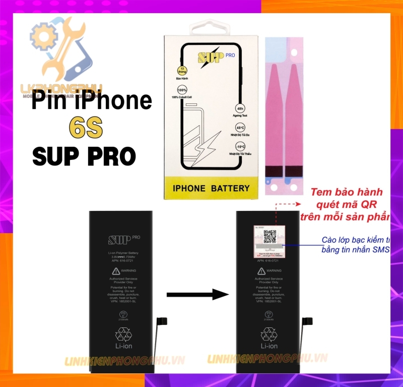 Pin iPhone 6S SUP PRO – 2150mAh