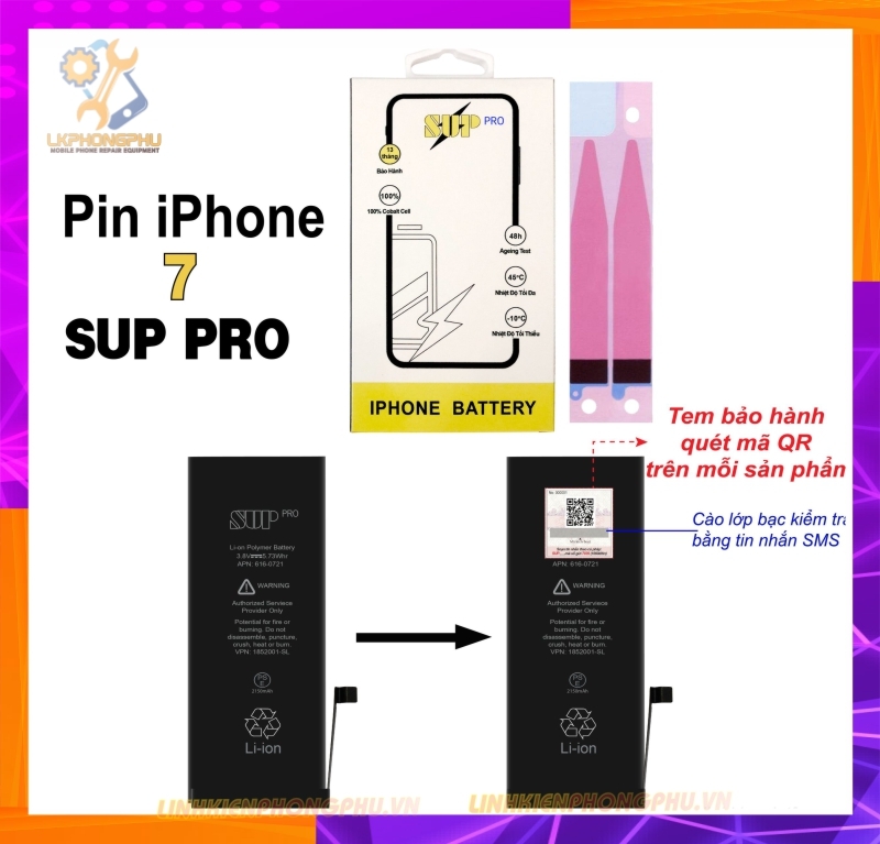 Pin iPhone 7 SUP PRO – 2150mAh