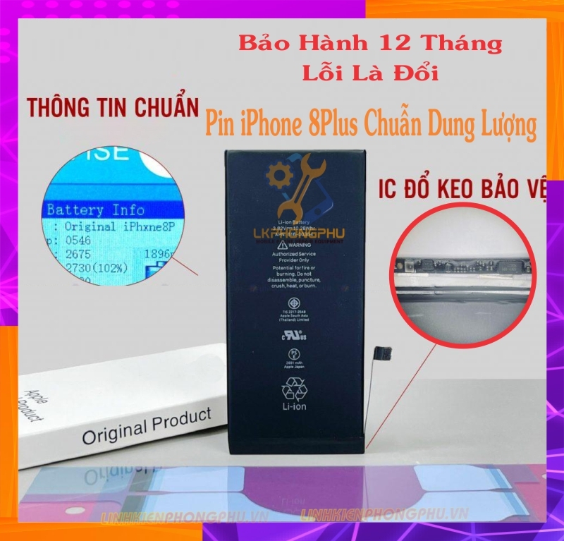 Pin iPhone 8 Plus – 2691mAh chuẩn Apple full hộp