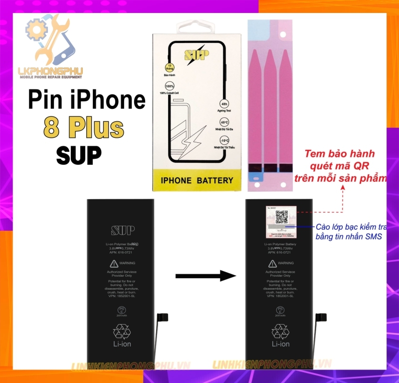 Pin iPhone 8 Plus SUP – 2691mAh
