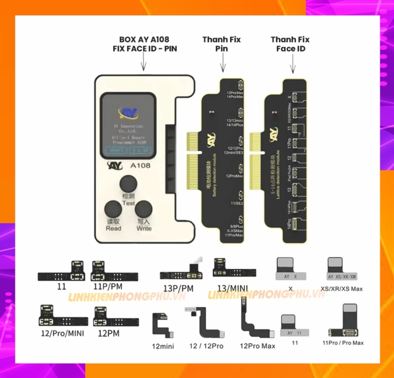 Mạch Fix Truetone màn hình iPhone 7 - 11ProMax Box AY-A108 