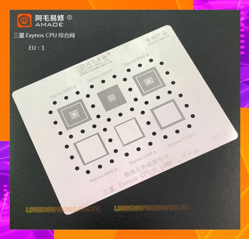 Vỉ làm chân IC Samsung Amaoe Từ Sam:1 đến Sam:17 và Từ EU:1 đến EU:5
