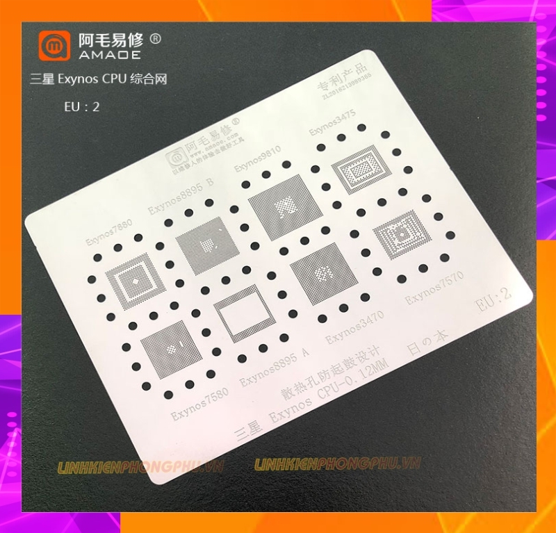 Vỉ làm chân IC Samsung Amaoe Từ Sam:1 đến Sam:17 và Từ EU:1 đến EU:5