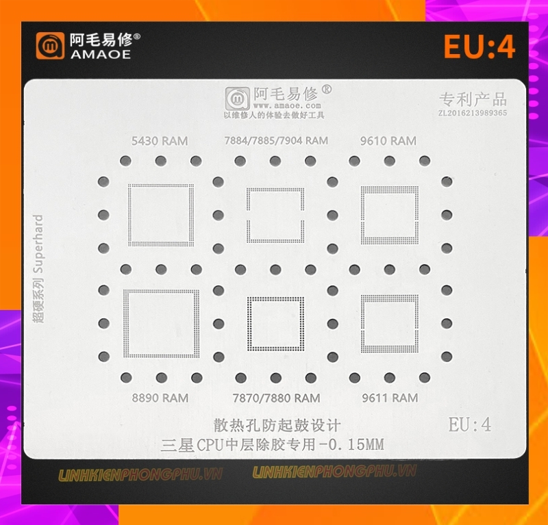 Vỉ làm chân IC Samsung Amaoe Từ Sam:1 đến Sam:17 và Từ EU:1 đến EU:5