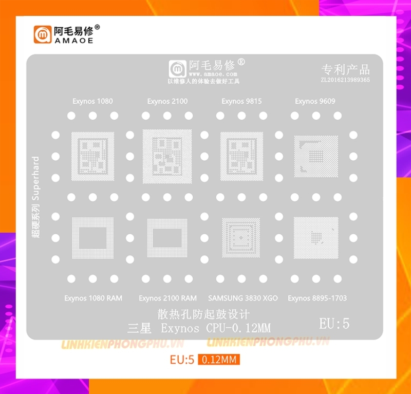 Vỉ làm chân IC Samsung Amaoe Từ Sam:1 đến Sam:17 và Từ EU:1 đến EU:5