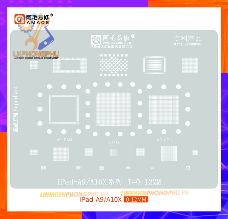 Vỉ làm chân IC iPad M1/M2  / iPad Pro / iPad Air 2020-A14 / iPad 2021-A13 / iPad-A9/A10X / iPad-A12/A12X