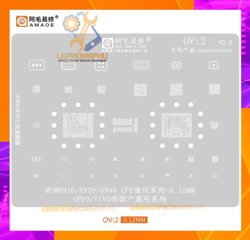 Vỉ làm chân IC Amaoe OPPO/VIVO: OV1 - OV8 : OP1 - OP2