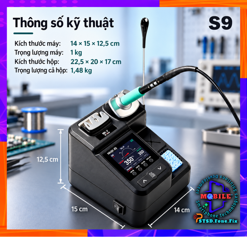 Máy hàn Mr.Yang (M.Y) S9 sở hữu công suất mạnh mẽ lên đến 180W. Kèm theo 3 mũi hàn