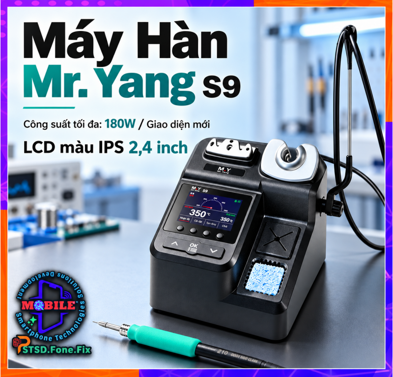 Máy hàn Mr.Yang (M.Y) S9 sở hữu công suất mạnh mẽ lên đến 180W. Kèm theo 3 mũi hàn