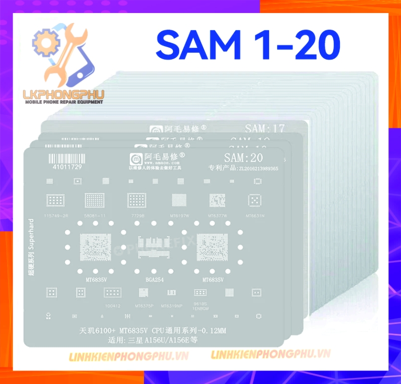 Vỉ làm chân IC Samsung Amaoe Từ Sam:1 đến Sam:20 và Từ EU:1 đến EU:5
