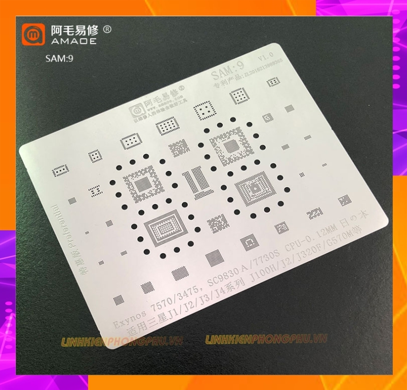 Vỉ làm chân IC Samsung Amaoe Từ Sam:1 đến Sam:17 và Từ EU:1 đến EU:5