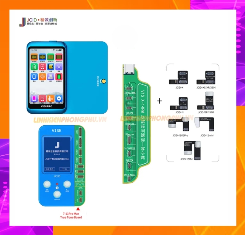 Box JCID V1SE - V1SPro sửa Face - Pin - Truetone - Cáp loa - Camera Kèm Tất cả các mạch Fix Mới nhất