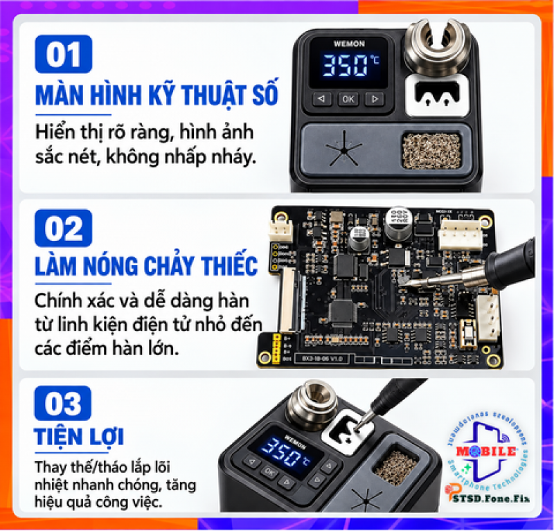 Máy Hàn Wemon K21A Tay T210 Mũi C210 Kèm Mũi Cắt Công Suất 65W-75W