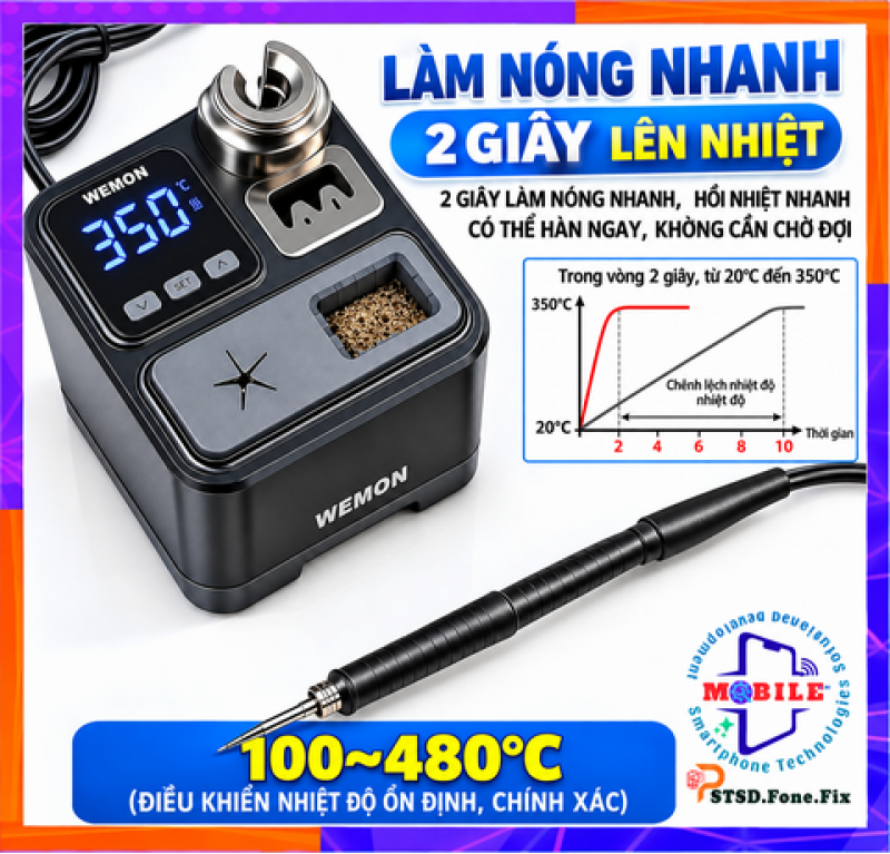 Máy Hàn Wemon K21A Tay T210 Mũi C210 Kèm Mũi Cắt Công Suất 65W-75W