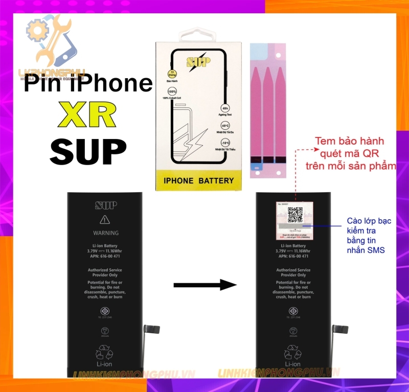 Pin iPhone XR SUP – 2942mAh