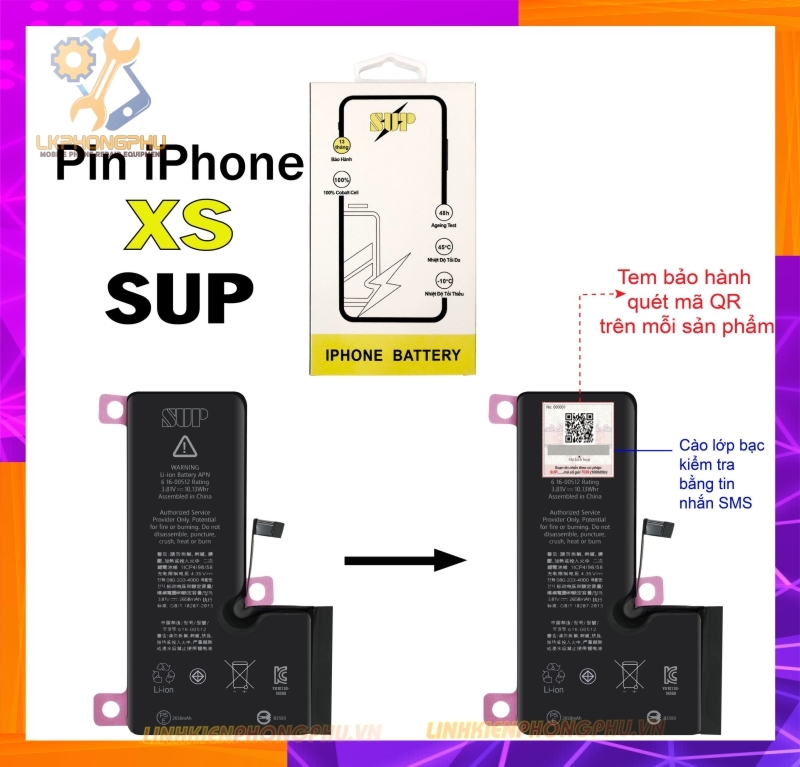 Pin iPhone XS SUP – 2658mAh