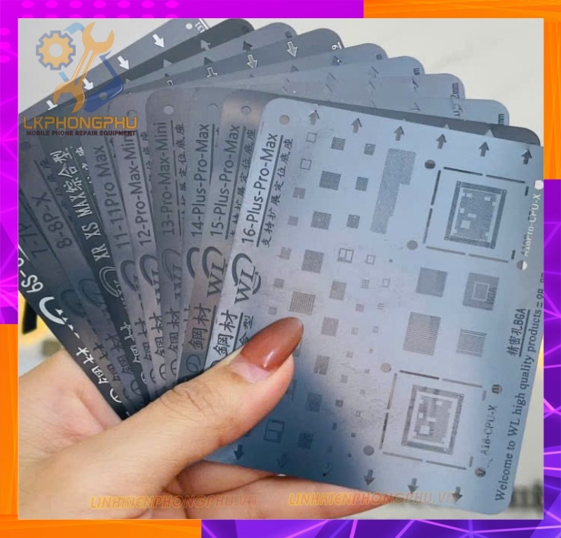 Vỉ làm chân IC WL Thép Đen Xịn iPhone 15 Series và iPhone 16 Series