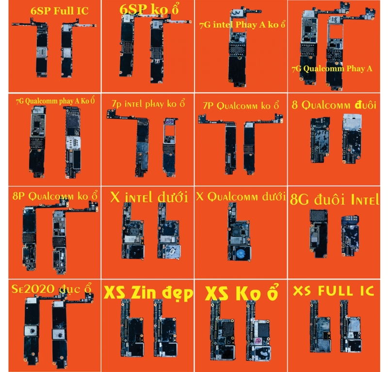 Main Xác iPhone Lấy Linh Kiện IC. Main Full IC, Main Phay A, Main Đục Ổ Xấu Đẹp Đều Có...